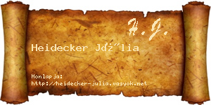 Heidecker Júlia névjegykártya